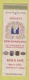 Matchbook Cover - Kuppenheimer Men's Clothes South Bend IN Rose & Katz WEAR