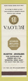 Matchbook Cover - Bulova Watches Martin Wooster OH