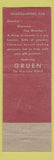 Matchbook Cover - Gruen Watches Nay's Greenfield IN