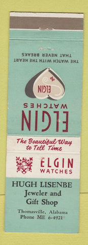Matchbook Cover - Elgin Watches Hugh Lisenbe Thomasville AL