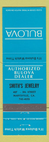 Matchbook Cover - Bulova Watches Smith's Marysville CA