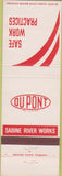 Matchbook Cover - Du Pont Sabine River Works Safety