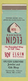 Matchbook Cover - Elgin Watches Hugh Lisenbe Thomasville AL