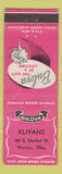 Matchbook Cover - Bulova Watches Klivans Warren OH