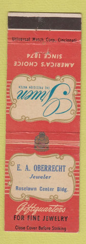 Matchbook Cover - Gruen Watches EA Oberrecht