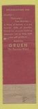 Matchbook Cover - Gruen Watches Mutual Jewelers San Diego CA WEAR