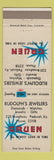 Matchbook Cover - Gruen Watches Rudolph's Jewelers Paducah KY