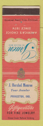 Matchbook Cover - Gruen Watches J Hershel Monroe Princeton IN