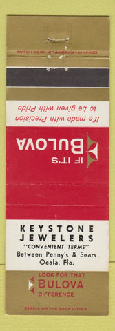 Matchbook Cover - Bulova Watches Keystone Jewelers Ocala FL