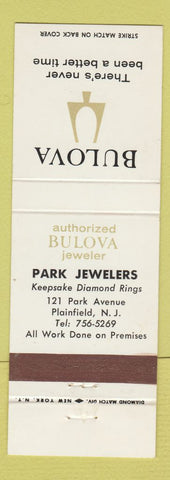 Matchbook Cover - Bulova Watches Park Jewelers Plainfield NJ