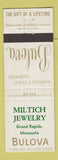 Matchbook Cover - Bulova Watches Miltich Jewelry Grand Rapids MN