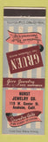Matchbook Cover - Gruen Watches Hurst Jewelry Anaheim CA