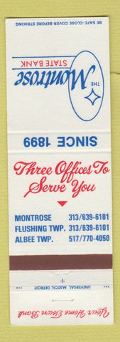 Matchbook Cover - Montrose State Bank Flushing Township MI?
