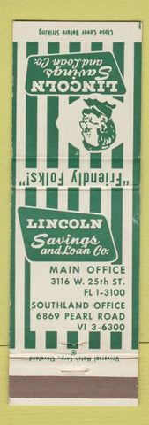 Matchbook Cover - Lincoln Savings and Loan Cleveland OH Abraham
