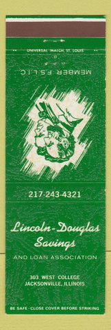 Matchbook Cover - Lincoln Douglas Savings and Loan Jacksonville IL Abraham