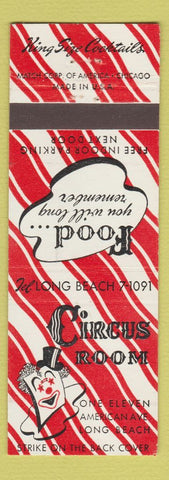 Matchbook Cover - Circus Room Restaurant Long Beach CA