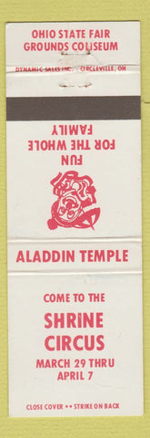 Matchbook Cover - Shrine Circus Aladdin Temple Ohio State Fair WEAR clown