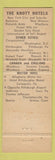 Matchbook Cover - Thomas Jefferson Inn Charlottesville VA Knott Hotels