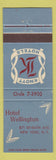 Matchbook Cover - Hotel Wellington New York City Knott