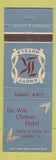 Matchbook Cover - DeWitt Clinton Hotel Albany NY Knott