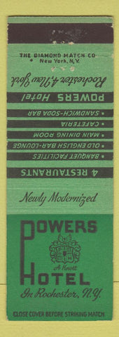 Matchbook Cover - Powers Hotel Rocester NY