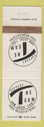 Matchbook Cover - The Team Union UAW Local 138 1980 WEAR