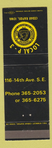 Matchbook Cover - Local P3 Union Meat Cutters Cedar Rapids IA