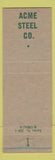 Matchbook Cover - Acme Steel Safety Report Injuries