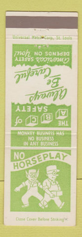 Matchbook Cover - Canteen Company University City MO Safety No Horseplay
