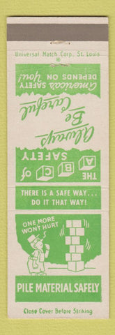 Matchbook Cover - Barber Coleman Rockford IL Safety Pile Material