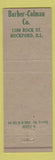 Matchbook Cover - Barber Coleman Rockford IL Safety Pile Material
