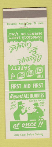Matchbook Cover - US Industrial Chemical New Orleans LA Safety Report Injuries