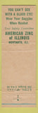 Matchbook Cover - American Zinc of Illinois Monsanto IL Safety Goggles