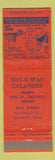 Matchbook Cover Safety Look Before Backing Up Bet R Way Cleaners Jackson MS WEAR