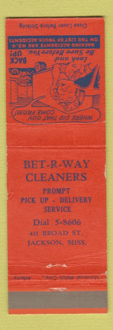 Matchbook Cover Safety Look Before Backing Up Bet R Way Cleaners Jackson MS WEAR