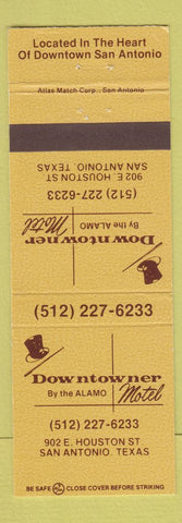 Matchbook Cover - Downtowner Motel San Antonio TX