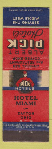 Matchbook Cover - Albert Pick Hotels Hotel Miami Dayton OH bellhop