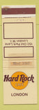 Matchbook Cover - Hard Rock Cafe London UK England WEAR