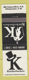 Matchbook Cover - Knickerbockers Albuquerque NM