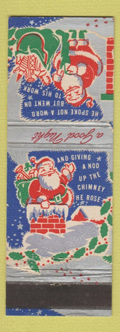 Matchbook Cover - Social Claners Birmingham AL Christmas Santa Claus