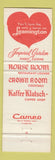 Matchbook Cover - Hotel Motor Inn Leamington Minneapolis MN