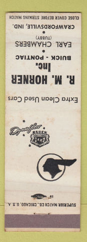 Matchbook Cover - RM Horner Buick Pontiac Crawfordsville IN WEAR
