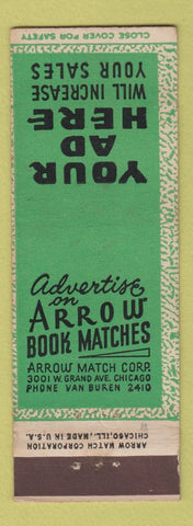 Matchbook Cover - Arrow Book Matches Chicago IL