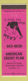 Matchbook Cover - American Credit Plan Slidell LA