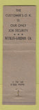 Matchbook Cover - Wyman Gordon Safety Arc Loose Clothing WEAR