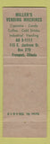 Matchbook Cover - Miller's Vending Freeport IL Safety No Smoking