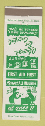 Matchbook Cover - Safety Committee Kendall Co Bethune SC Report Injuries