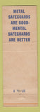 Matchbook Cover - Thompson Products Safety Check Machinery