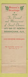 Matchbook Cover - Social Claners Birmingham AL Christmas
