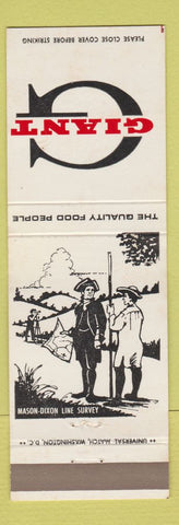 Matchbook Cover - Giant Grocery Mason Dixon Line Survey